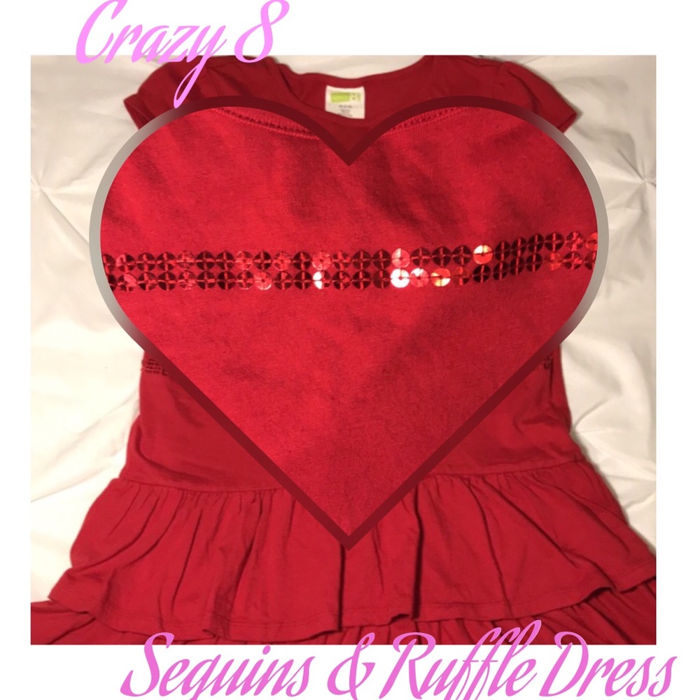 ❌SOLD❌Crazy 8 Sequins and Ruffle Dress 7/8y